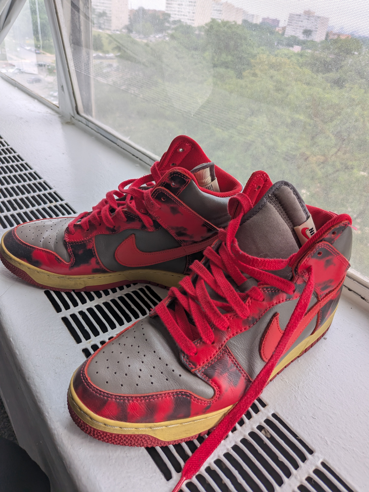 Nike Dunk High Red/Gray Sneakers - photo 3