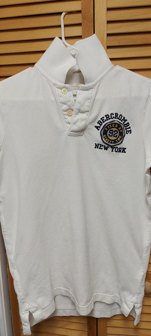 Abercrombie & Fitch White Polo Shirt - Size L