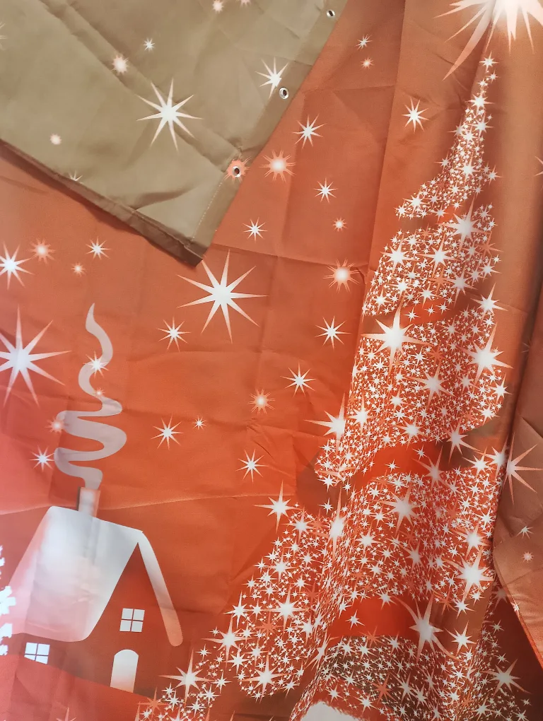 Christmas Shower Curtain with Rings thumbnail