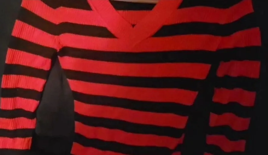 Red and Black Striped Sweater thumbnail