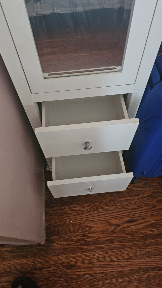 White Mirrored Cabinet with Drawers - photo 3