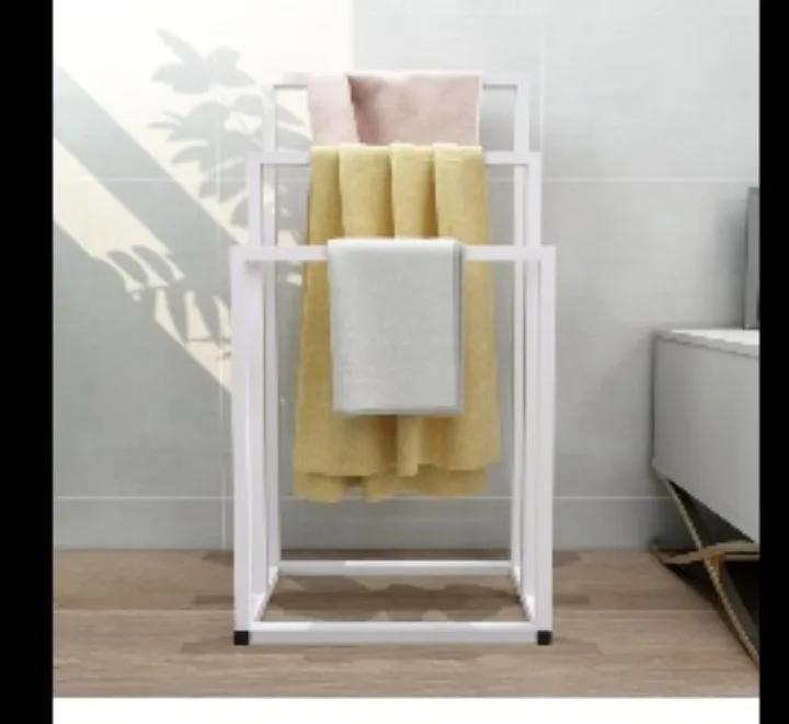 White Metal Towel Rack Stand image indicator(3)