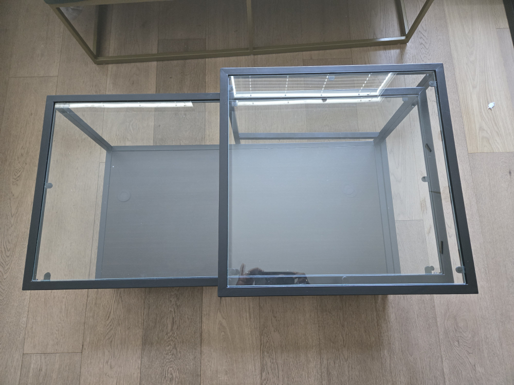 Black Frame Glass Top Coffee Table - photo 3