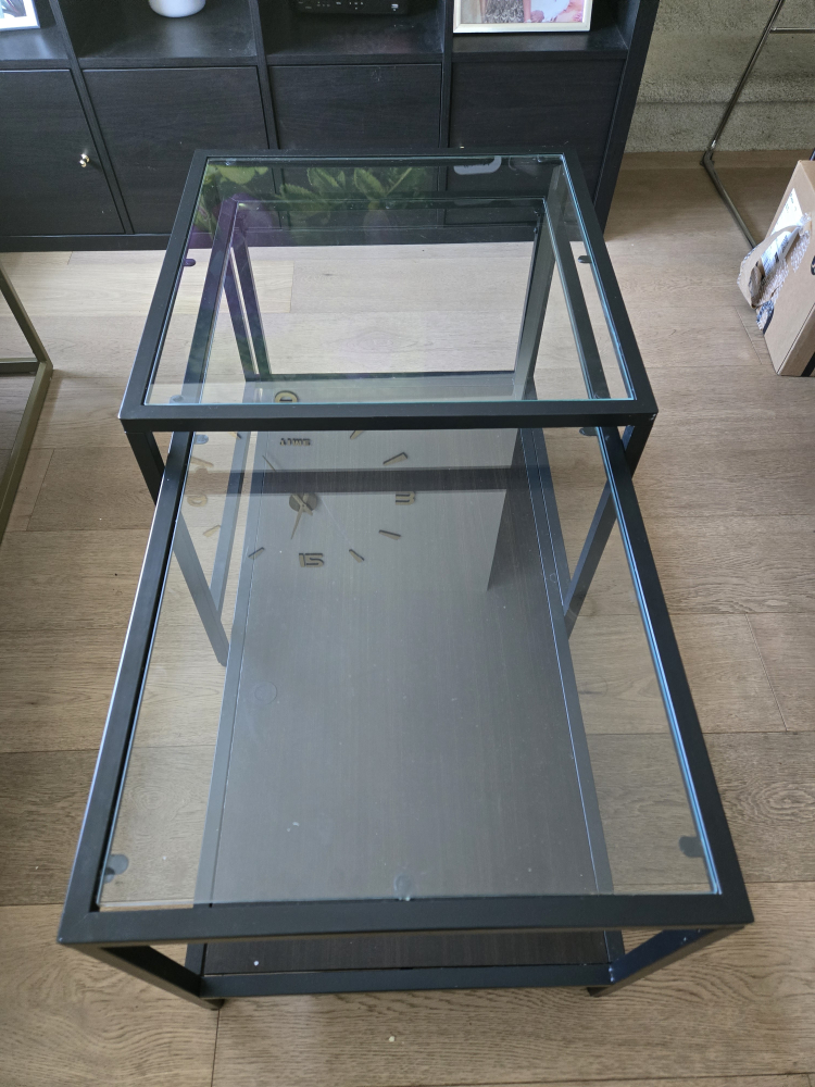 Black Frame Glass Top Coffee Table - photo 4