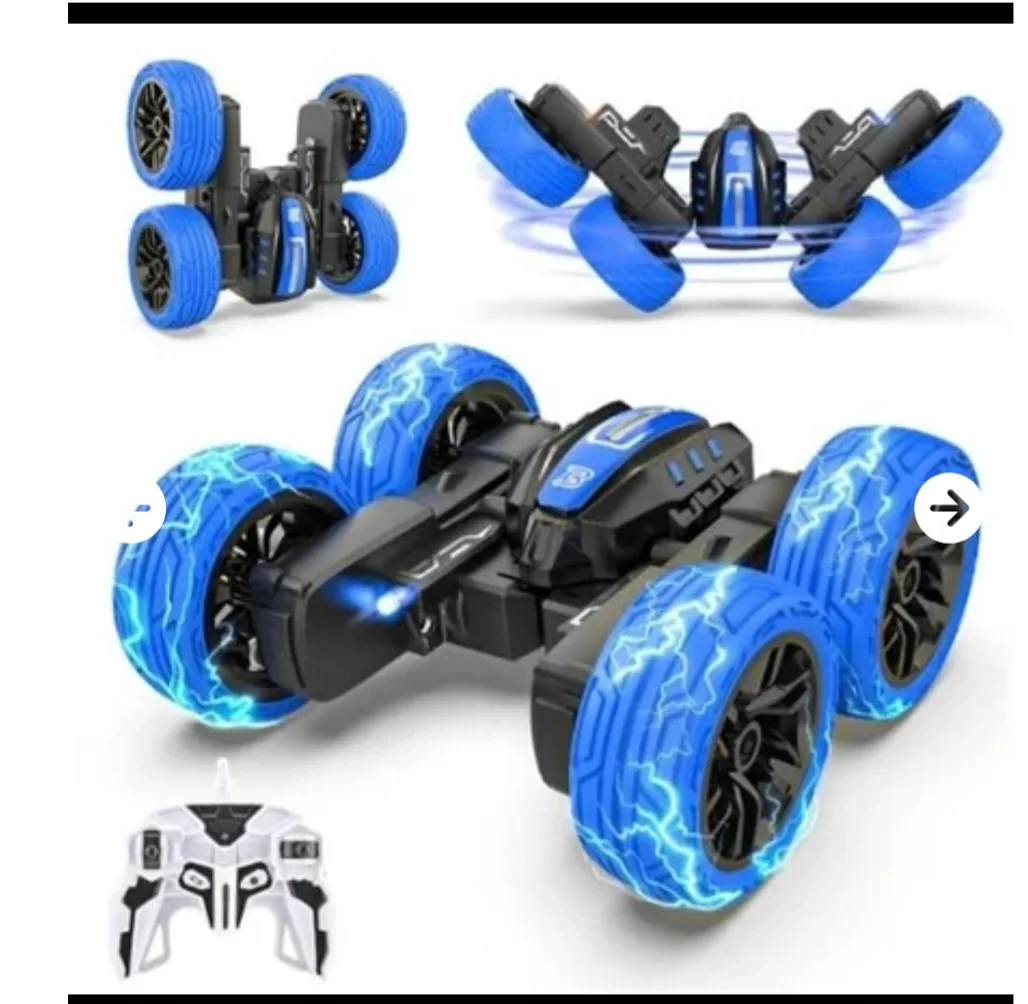 New Bezgar MINI Double Sided RC Stunt Car - Blue thumbnail