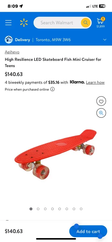 Red Skateboard Fish Mini Cruiser for Teens thumbnail