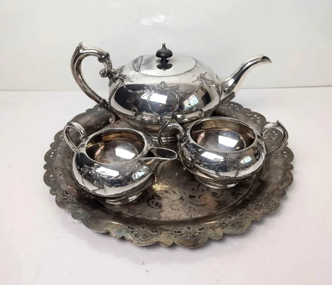 Silver Plated Tea Service Set ~ image indicator(10)