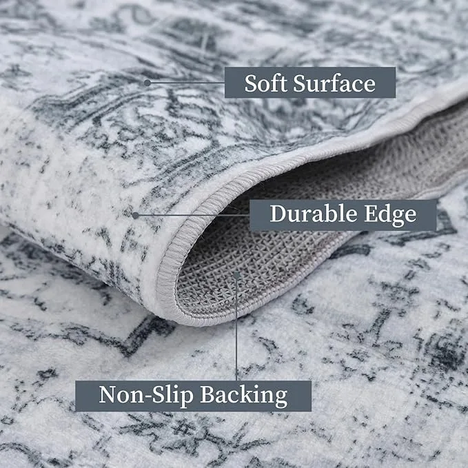 Grey Patterned Area Rug - Soft & Durable 🇨🇦 image indicator(2)