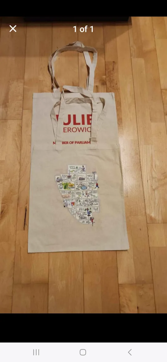 Toronto West End Map Tote Bags thumbnail