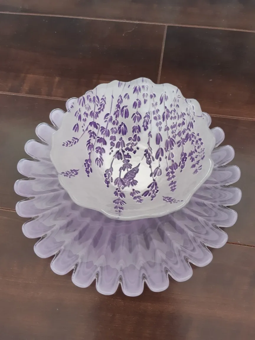 Purple Glass Bowl with plate thumbnail