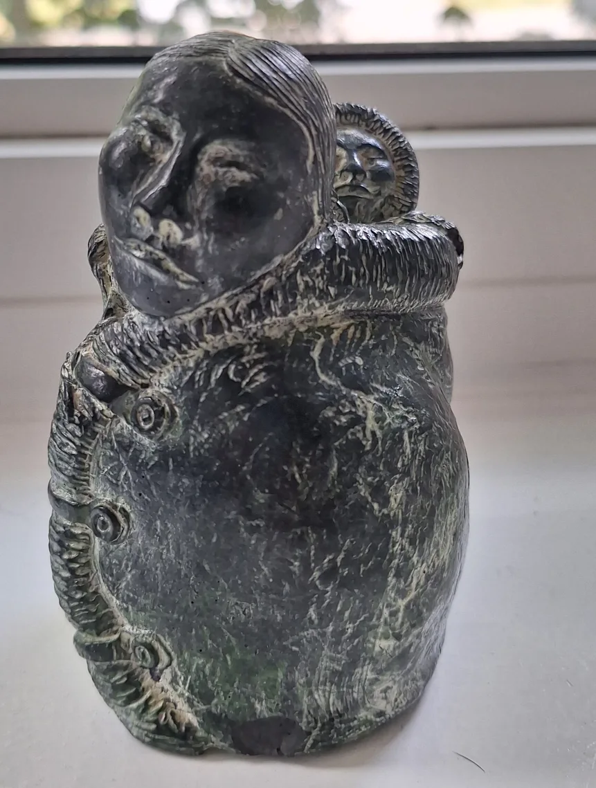 Inuit Mother and Child Soap Stone  Sculpture thumbnail