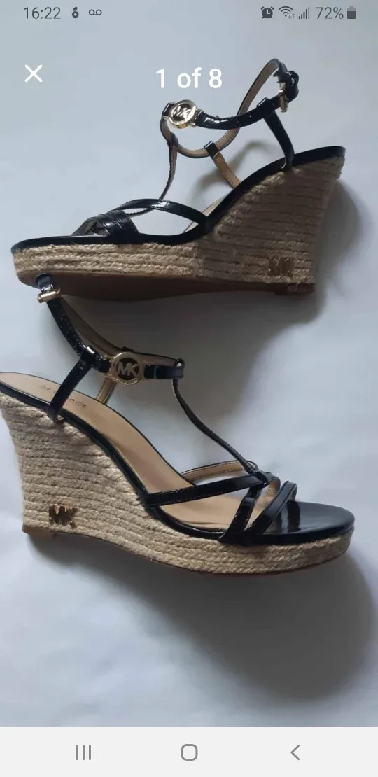 Michael Kors Black Wedge Sandals thumbnail
