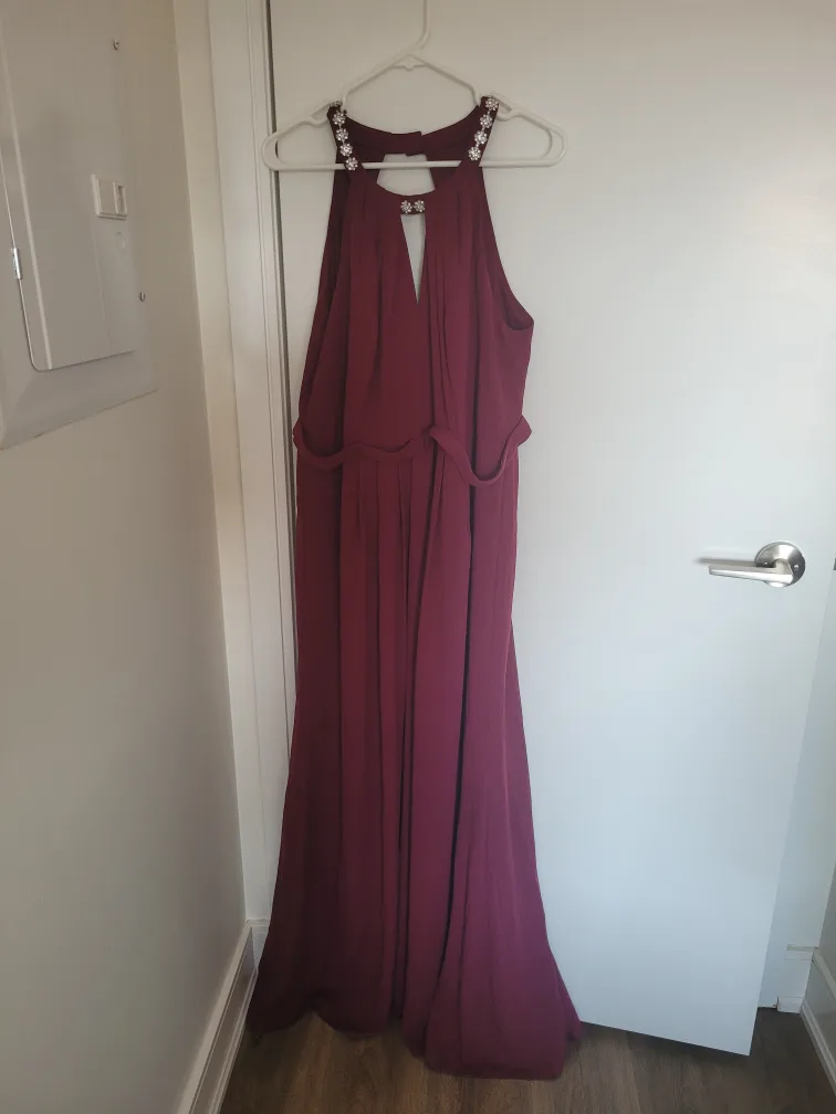 Burgundy Evening Gown thumbnail