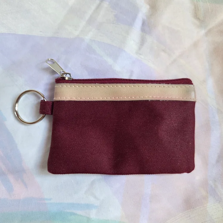 ✨Burgundy Coin Purse with Key Ring thumbnail