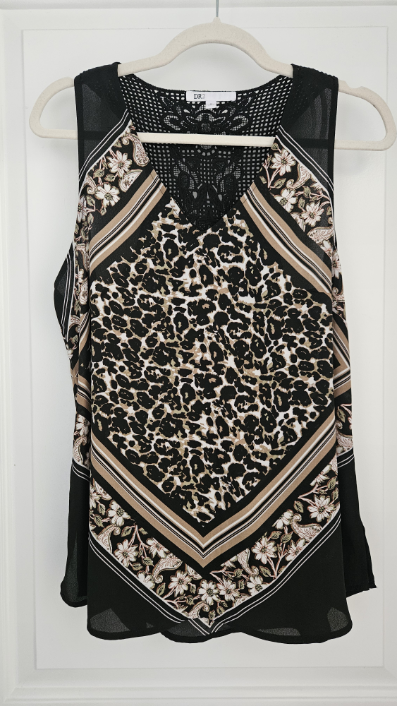 Brand new Medium Leopard print Black Tank Top - unique