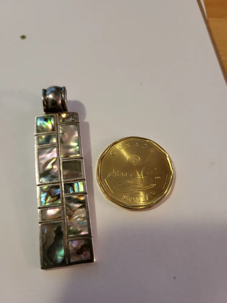 Vintage Sterling Silver & Abalone Pendant thumbnail