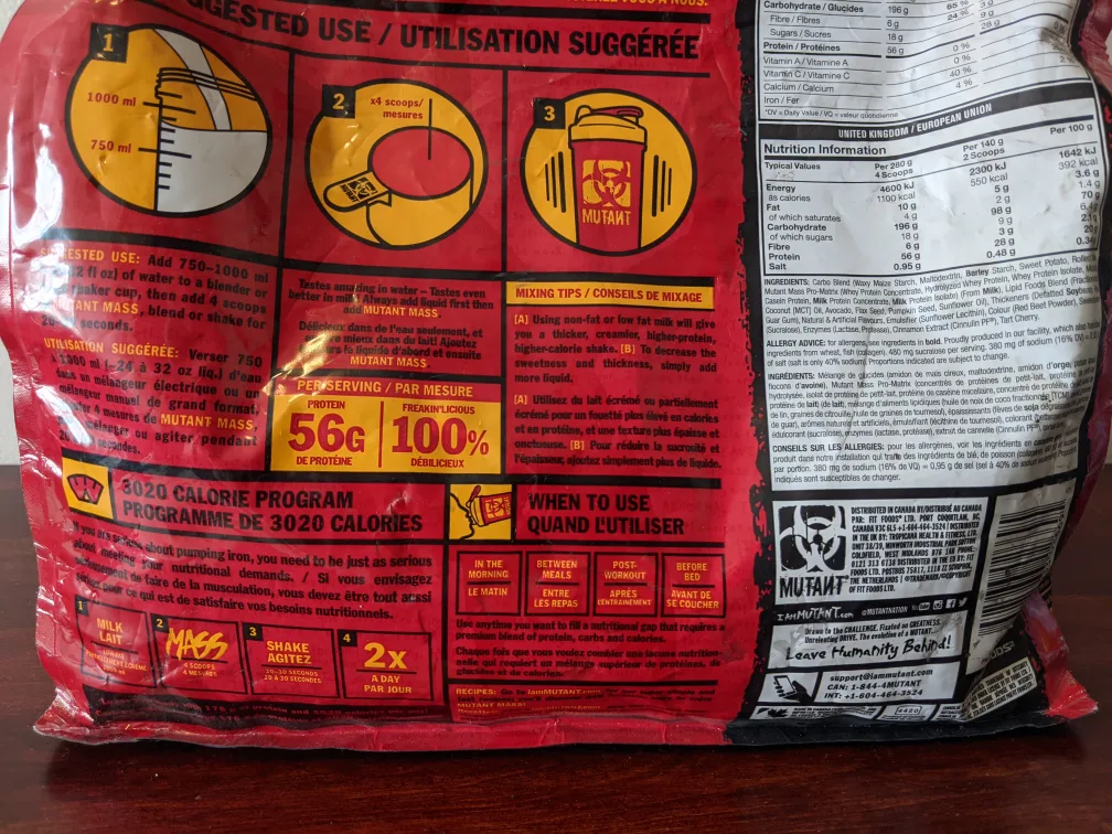 MUTANT MASS 5LBS - Muscle Mass Gainer image indicator(5)