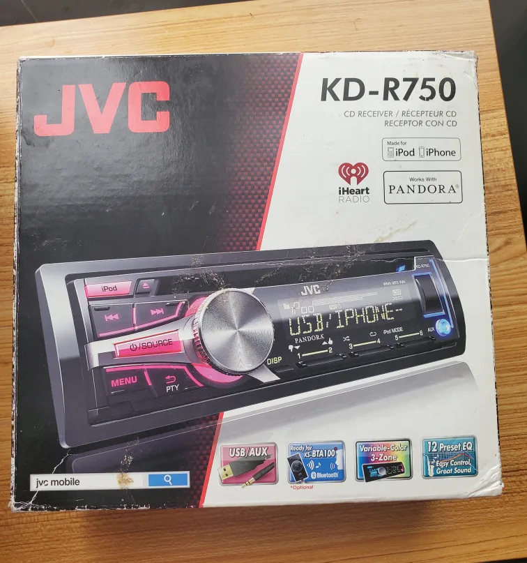 JVC KD-R750 CD Receiver w/ Box thumbnail