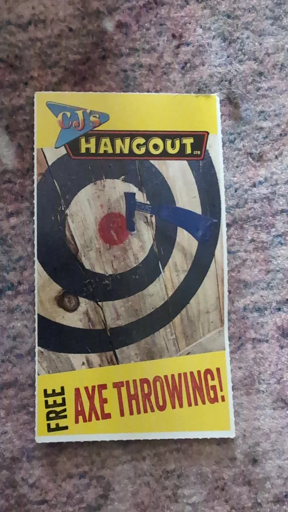 CJ's Hangout Free Axe Throwing Voucher - $40 Value thumbnail