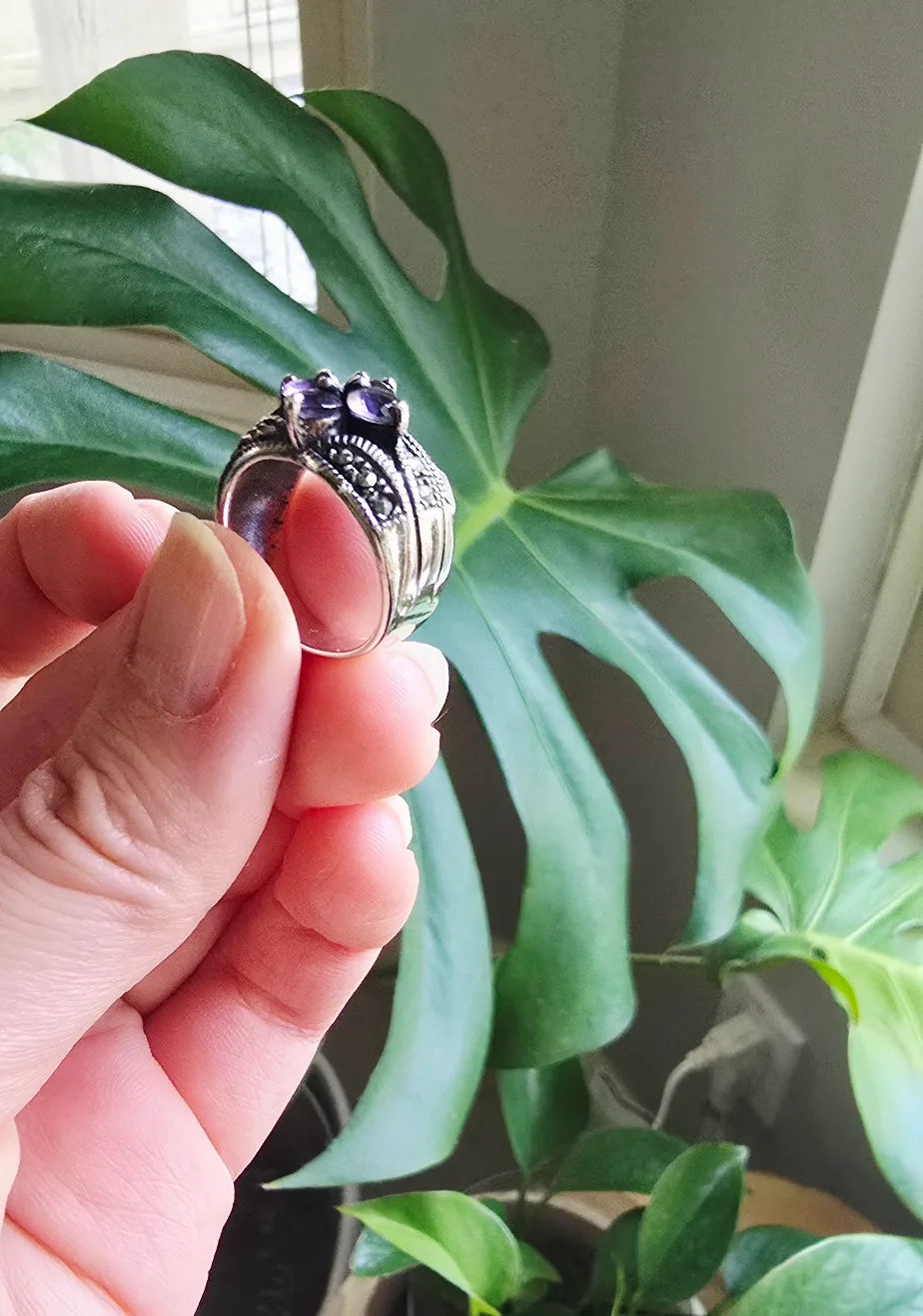 New with tag Sterling Silver Amethyst Ring image indicator(4)