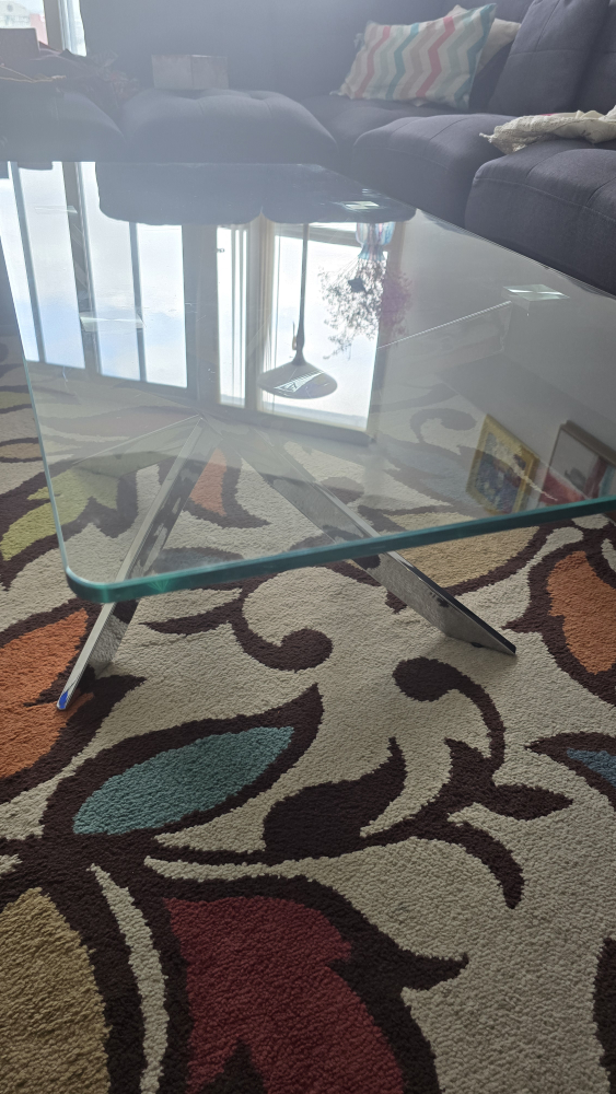 Glass Coffee Table with Chrome Legs - photo 5