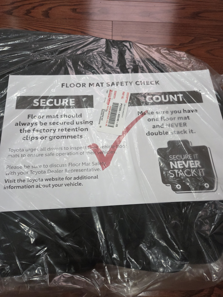 New Toyota Grand Highlander Floor Mats - photo 4