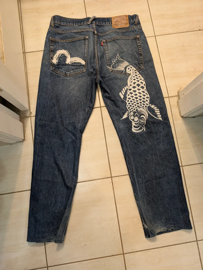 Evisu Jeans with Koi Fish Design thumbnail