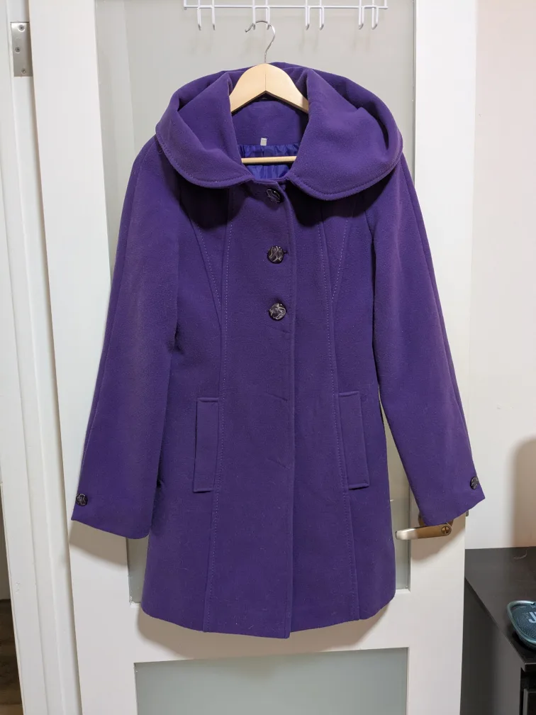 Purple Wool Coat - Size Small thumbnail