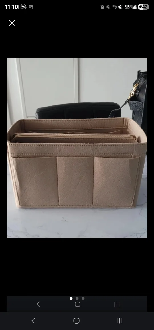 Beige Felt Purse/Handbag Organizer thumbnail