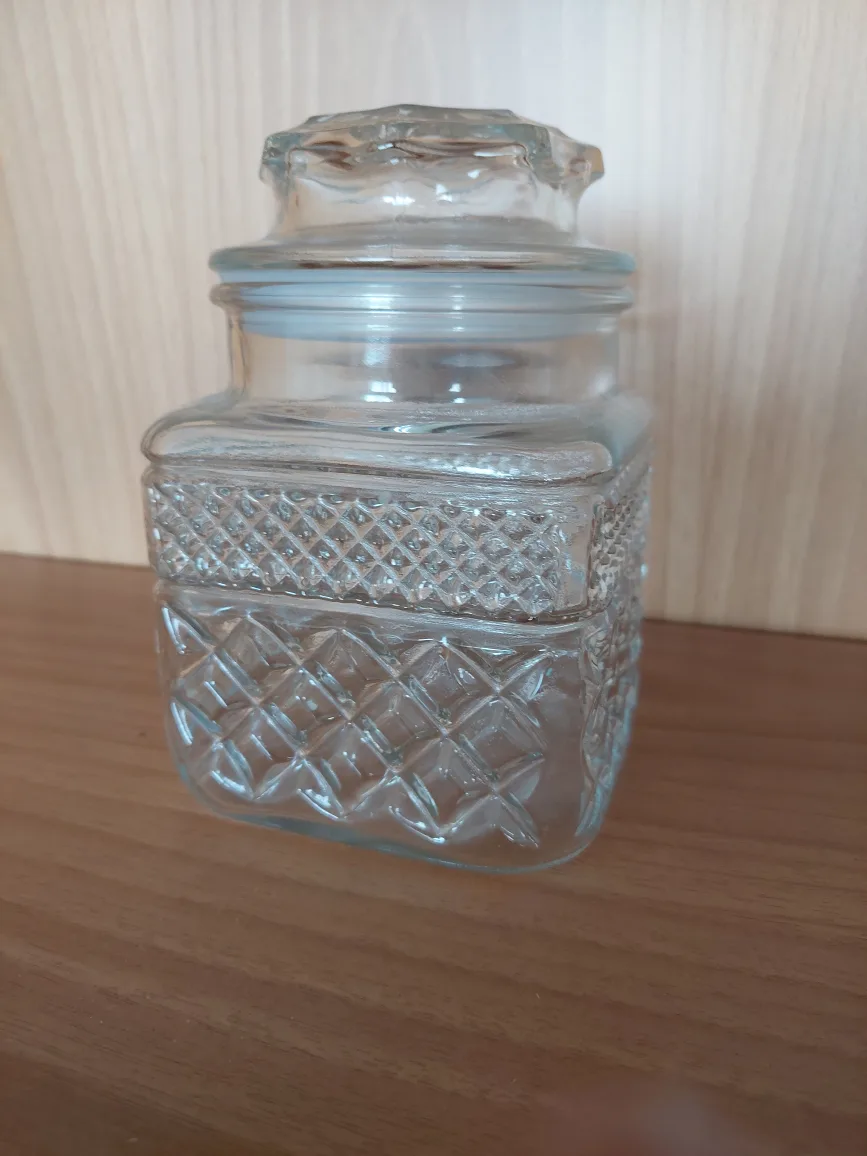 Vintage Glass Jar with Lid thumbnail