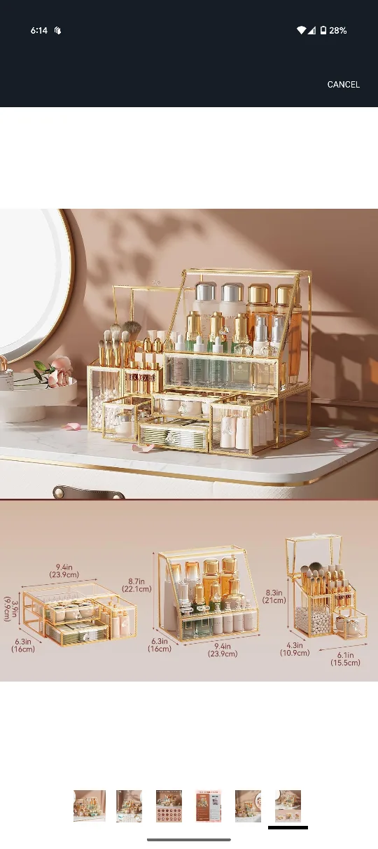 Crystal Home Makeup Organizer image indicator(5)