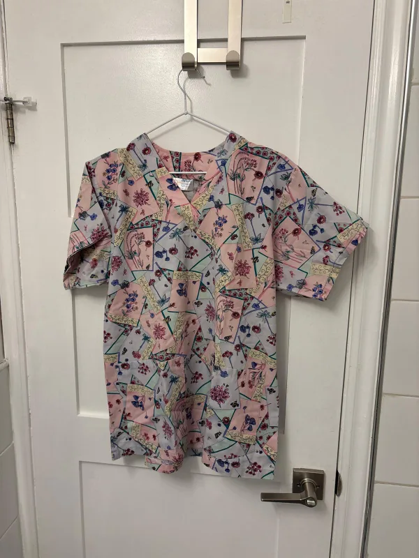 Floral Print Scrub Top thumbnail