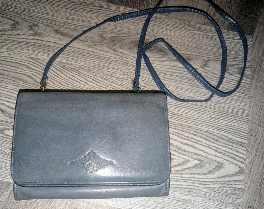 👛Vintage Buxton Leather Crossbody Wallet - Blue👛 image indicator(2)