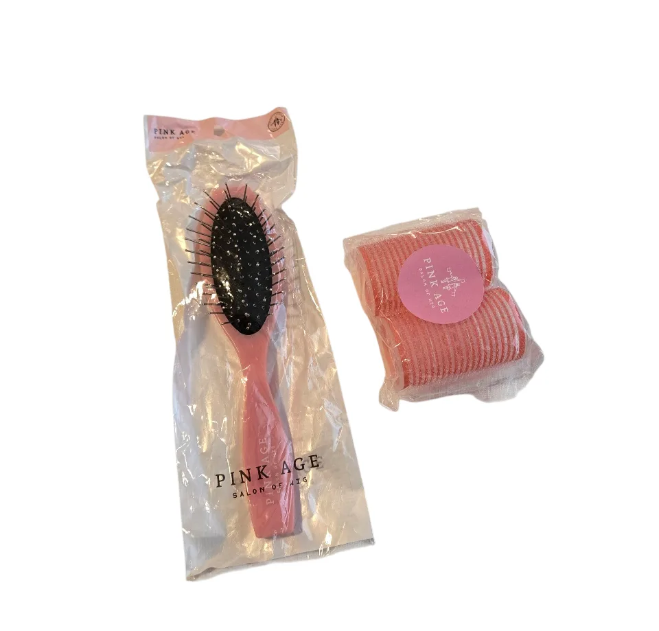 PinkAge Salon of Wig Hair Rollers and Paddle Brush Set thumbnail