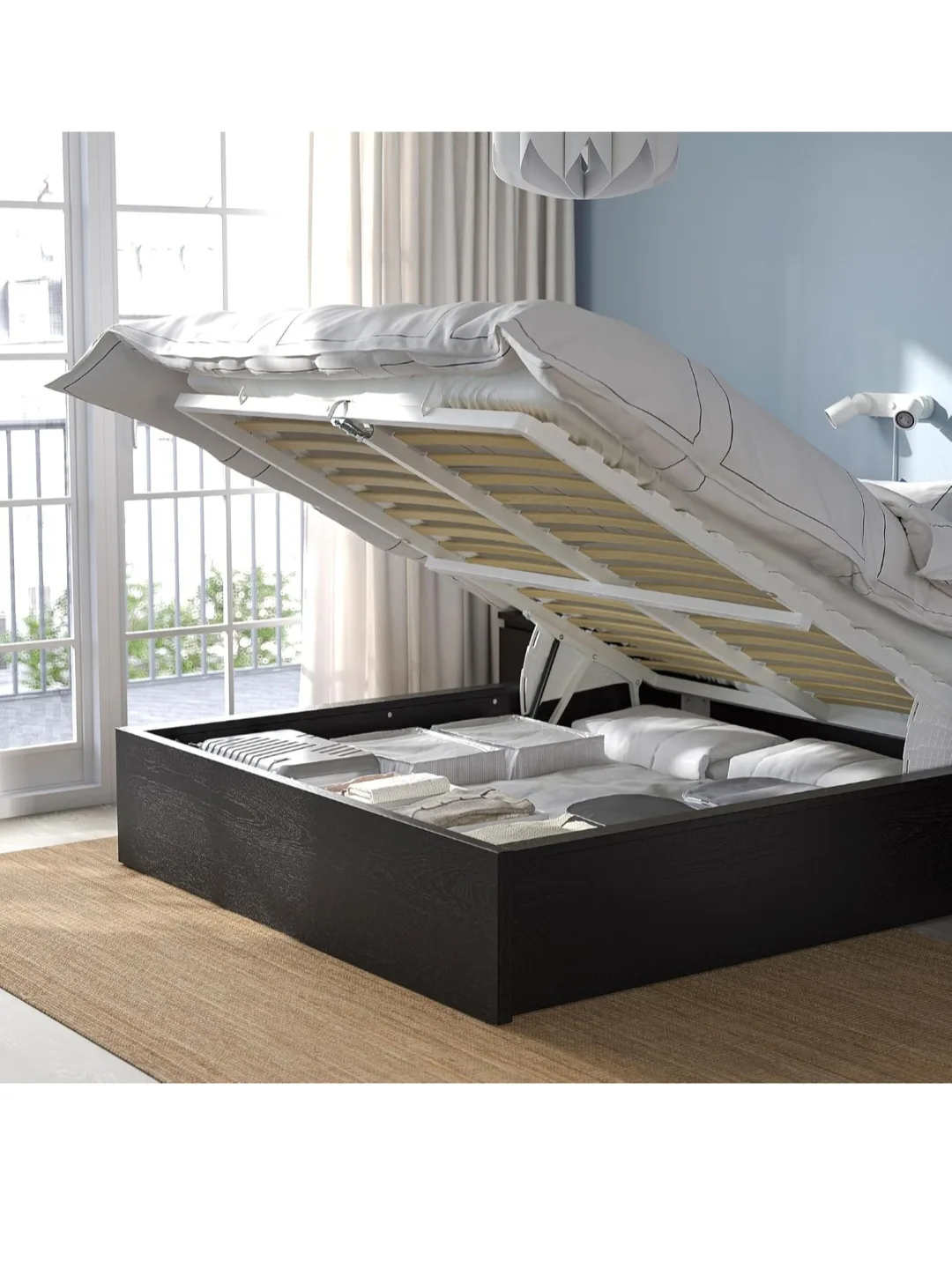IKEA Malm Bed Frame with Pull- up Storage - Queen thumbnail