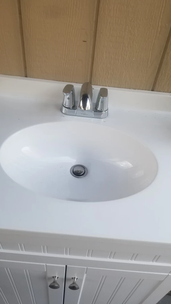 White Bathroom Vanity with Sink - photo 2