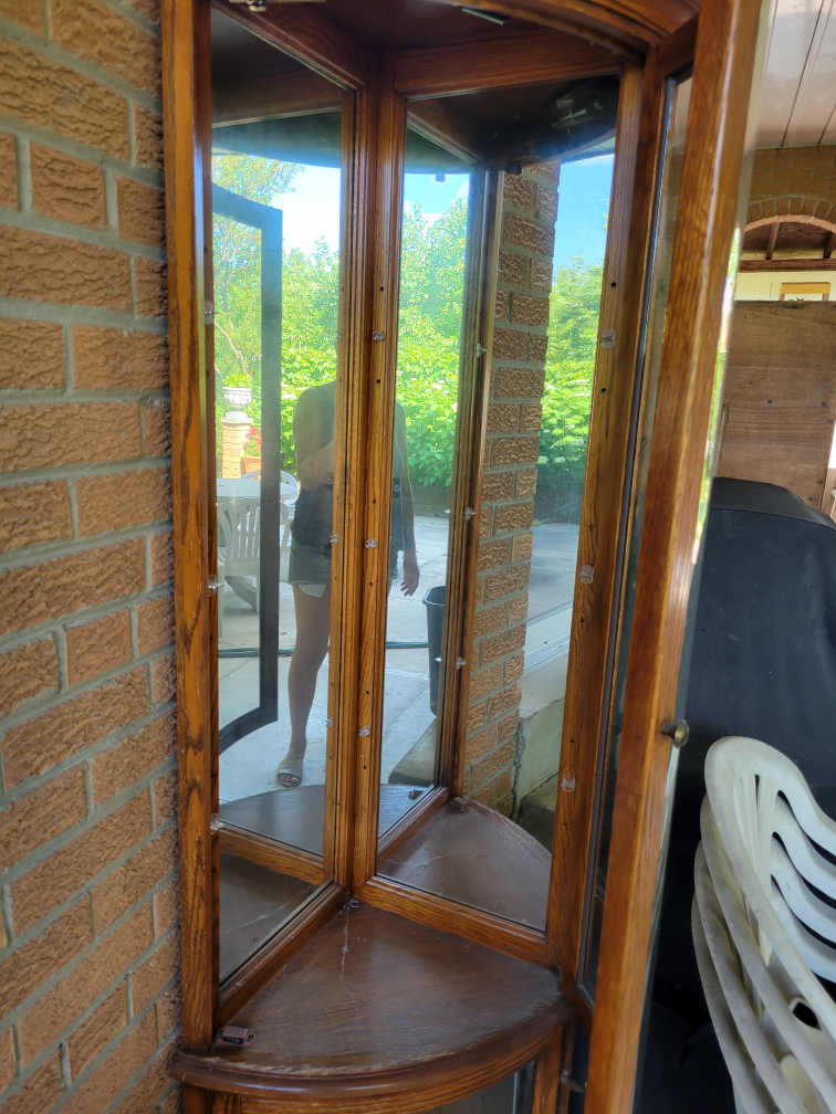 Corner Curio Cabinet - Wood & Glass - photo 2