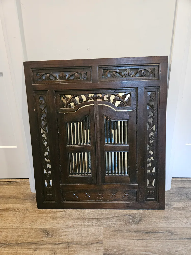 Carved Wood Window Mirror thumbnail