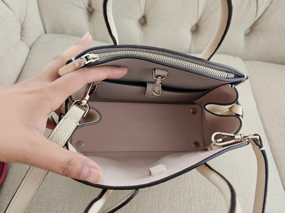 Authentic Kate Spade Cream Leather Satchel image indicator(5)