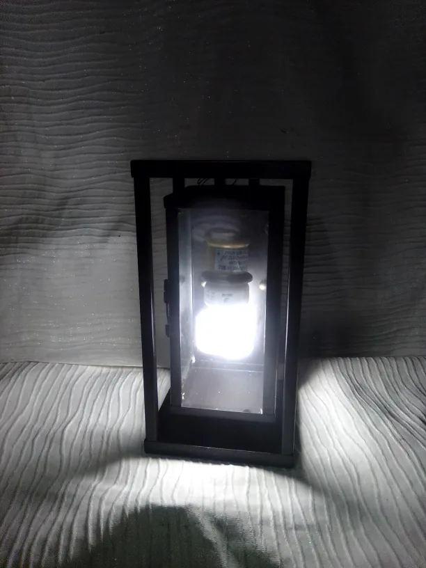 Black Metal & Glass Outdoor Wall Lantern image indicator(4)