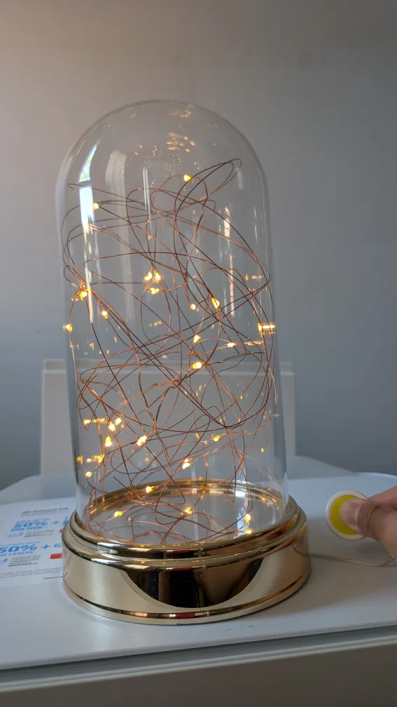 Starry Glow Glass Cloche with Warm White Lights thumbnail