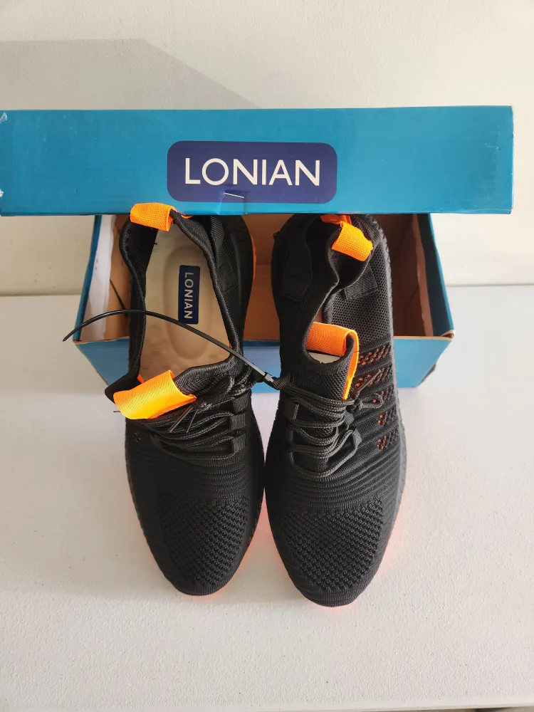 LONIAN Black & Orange Sneakers - Size 9 (CAN) thumbnail
