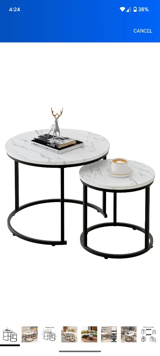 Nesting Coffee Tables - Black Metal thumbnail