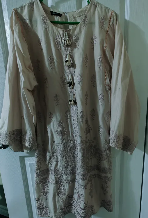 Beige Embroidered Kurti thumbnail