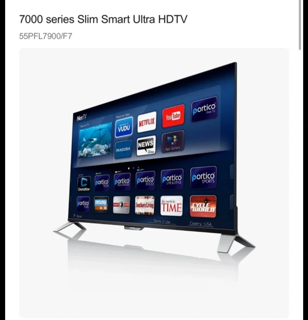 Philips 55" 7000 Series Smart Ultra HDTV thumbnail