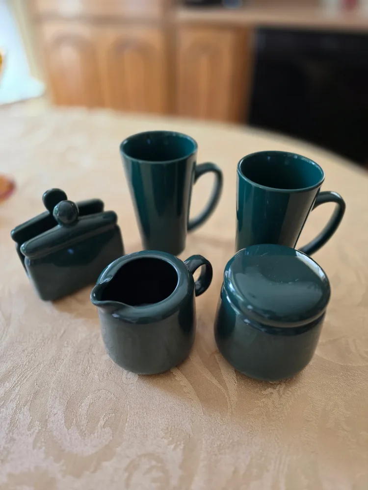 Dark Green Ceramic Coffee Set thumbnail