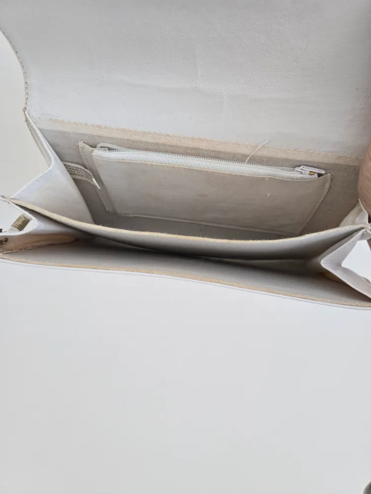 Vintage White Clutch with Gold Accent image indicator(3)