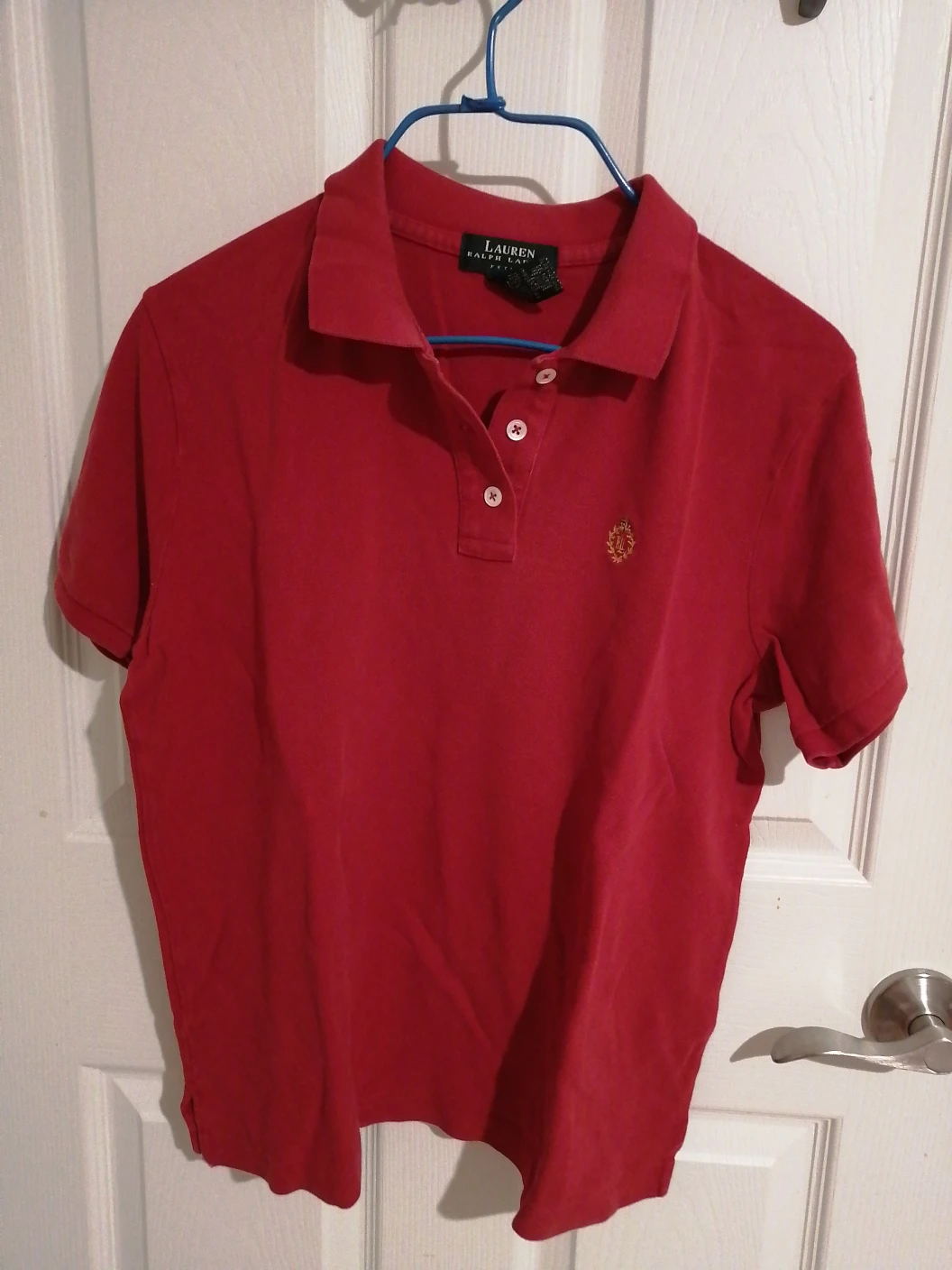 Ralph Lauren Petite Red Polo Shirt - Size M