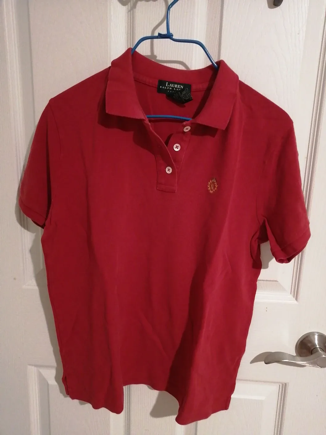 Ralph Lauren Petite Red Polo Shirt - Size M thumbnail