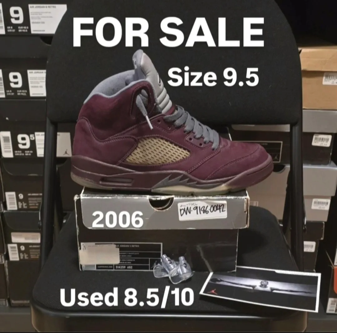 Air Jordan 5 Burgundy size 9.5 thumbnail